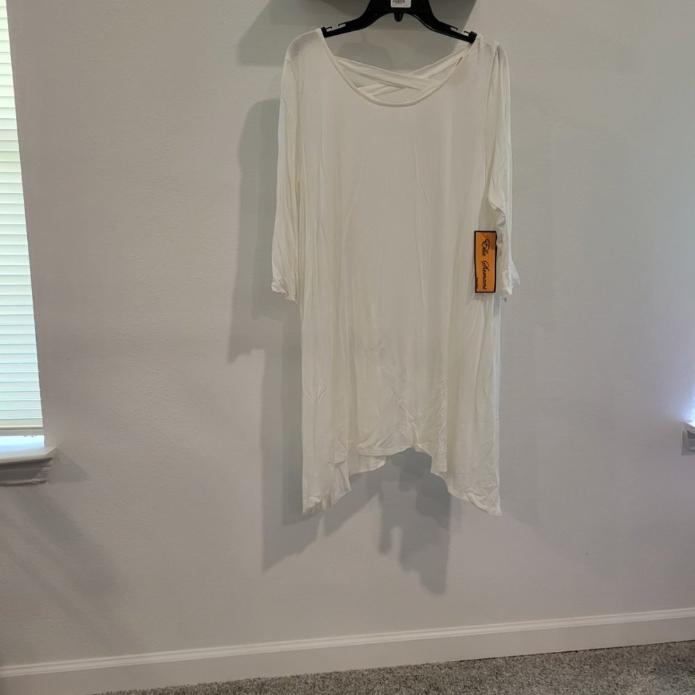 White semi-sheer tunic size 1x